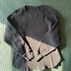 Uniqlo black Waffle Knit Top
